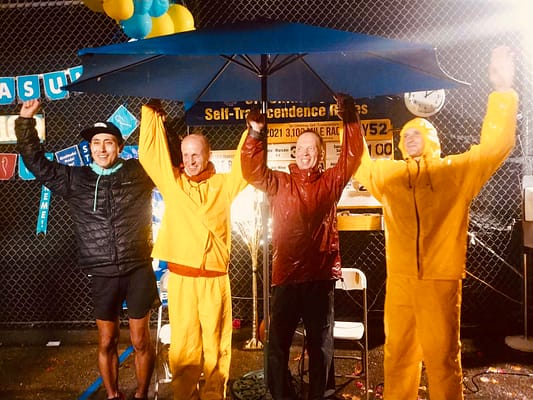 3100-Mile runners at the finish of the race in 2021